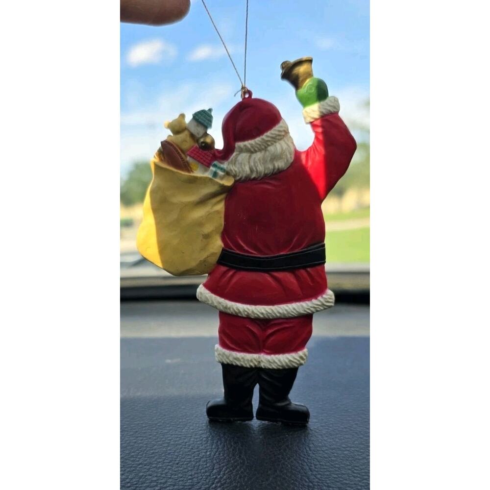 Vintage Classic Santa Claus Ornament with Sack of Toys & Bell - Christmas Decor - Picture 3 of 3